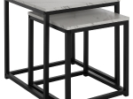 ΖΙΓΚΟΝ GRELAY 2 ΤΕΜ MDF ΟΨΗ ΜΑΡΜΑΡΟΥ & ΜΕΤΑΛΛΟ HM8762.12 45Χ45Χ50εκ. & 37Χ37Χ43 εκ.
