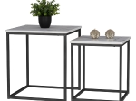 ΖΙΓΚΟΝ GRELAY 2 ΤΕΜ MDF ΟΨΗ ΜΑΡΜΑΡΟΥ & ΜΕΤΑΛΛΟ HM8762.12 45Χ45Χ50εκ. & 37Χ37Χ43 εκ.