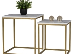 ΖΙΓΚΟΝ GRELAY 2 ΤΕΜ MDF ΟΨΗ ΜΑΡΜΑΡΟΥ & ΜΕΤΑΛΛΟ HM8762.11 45Χ45Χ50εκ. & 37Χ37Χ43 εκ.