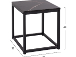 ΖΙΓΚΟΝ GRELAY 2 ΤΕΜ MDF ΟΨΗ ΜΑΡΜΑΡΟΥ & ΜΕΤΑΛΛΟ HM8762.13 45Χ45Χ50εκ. & 37Χ37Χ43 εκ.