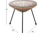 ΤΡΑΠΕΖΙ ΒΟΗΘΗΤΙΚΟ ALLEGRA ΜΑΥΡΟ ΜΕΤΑΛΛΟ  ME TWISTED WICKER ΦΥΣΙΚΟ HM5873.01 Φ47Χ45Υεκ.