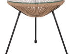 ΤΡΑΠΕΖΙ ΒΟΗΘΗΤΙΚΟ ALLEGRA ΜΑΥΡΟ ΜΕΤΑΛΛΟ  ME TWISTED WICKER ΦΥΣΙΚΟ HM5873.01 Φ47Χ45Υεκ.