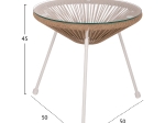 ΤΡΑΠΕΖΙ ΒΟΗΘΗΤΙΚΟ ALLEGRA ΜΕΤΑΛΛΟ ΛΕΥΚΟ ME TWISTED WICKER ΦΥΣΙΚΟ HM5873.02 Φ47Χ45Υεκ.