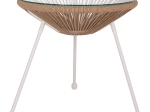 ΤΡΑΠΕΖΙ ΒΟΗΘΗΤΙΚΟ ALLEGRA ΜΕΤΑΛΛΟ ΛΕΥΚΟ ME TWISTED WICKER ΦΥΣΙΚΟ HM5873.02 Φ47Χ45Υεκ.