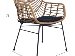 ΠΟΛΥΘΡΟΝΑ ΕΠΑΓΓΕΛΜΑΤΙΚΗ ΜΑΥΡΟ ΜΕΤΑΛΛΟ RATTAN ΜΠΕΖ & ΜΑΞΙΛΑΡΙ HM5864.01 58,5x60,5x80 εκ.