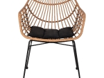 ΠΟΛΥΘΡΟΝΑ ΕΠΑΓΓΕΛΜΑΤΙΚΗ ΜΑΥΡΟ ΜΕΤΑΛΛΟ RATTAN ΜΠΕΖ & ΜΑΞΙΛΑΡΙ HM5864.01 58,5x60,5x80 εκ.