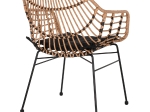 ΠΟΛΥΘΡΟΝΑ ΕΠΑΓΓΕΛΜΑΤΙΚΗ ΜΑΥΡΟ ΜΕΤΑΛΛΟ RATTAN ΜΠΕΖ & ΜΑΞΙΛΑΡΙ HM5864.01 58,5x60,5x80 εκ.