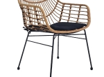 ΠΟΛΥΘΡΟΝΑ ΕΠΑΓΓΕΛΜΑΤΙΚΗ ΜΑΥΡΟ ΜΕΤΑΛΛΟ RATTAN ΜΠΕΖ & ΜΑΞΙΛΑΡΙ HM5864.01 58,5x60,5x80 εκ.