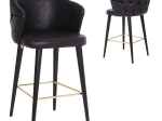 ΣΚΑΜΠΟ BAR ΕΠΑΓΓΕΛΜΑΤΙΚΟ ALONZO HM9281.14 Τ.NUBUCK ΜΑΥΡΟ ΞΥΛΙΝΟ 50x62x108,5Υεκ.