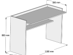 ΓΡΑΦΕΙΟ ΜΕΛΑΜΙΝΗΣ ΛΕΥΚΟ 118x58x80Υεκ.HM9227.11