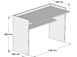 ΓΡΑΦΕΙΟ ΜΕΛΑΜΙΝΗΣ SONAMA ΛΕΥΚΟ 118x58x80Υεκ.HM9227.12