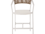 ΣΚΑΜΠΟ ΑΛΟΥΜΙΝΙΟΥ HM5892.12 ΜΕΣΑΙΟΥ ΥΨΟΥΣ RATTAN & TEXTLINE ΛΕΥΚΟ ΜΠΕΖ 55x56,5x99Y