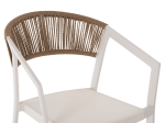 ΣΚΑΜΠΟ ΑΛΟΥΜΙΝΙΟΥ HM5892.12 ΜΕΣΑΙΟΥ ΥΨΟΥΣ RATTAN & TEXTLINE ΛΕΥΚΟ ΜΠΕΖ 55x56,5x99Y