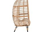 ΠΟΛΥΘΡΟΝΑ Τ.ΦΩΛΙΑ RATTAN HM5869.01 ΜΕΤΑΛ. ΠΟΔΙΑ ΜΑΥΡΑ 77x72x148 εκ.