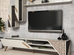 ΣΥΝΘΕΣΗ ΤΗΛΕΟΡΑΣΗΣ HM9514.03 ΜΕΛΑΜΙΝΗΣ ΣΕ ΚΡΕΜ ΧΡΩΜΑ  180x37x40Y εκ.
