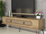 ΕΠΙΠΛΟ ΤΗΛΕΟΡΑΣΗΣ HM9511.02 ΜΕΛΑΜΙΝΗΣ ΦΥΣΙΚΟ OAK ΧΡΩΜΑ ΜΕΤΑΛΛΙΚΑ ΠΟΔΙΑ 145x40x45Yεκ.