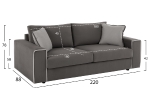 ΣΕΤ ΣΑΛΟΝΙ 2 ΤΜΧ  HOME ΥΦΑΣΜΑ ΑΛΕΚΙΑΣΤΟ ΓΚΡΙ HM3235.01