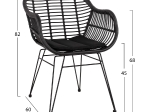 ΠΟΛΥΘΡΟΝΑ ΜΕ ΜΑΞΙΛΑΡΙ ΜΕΤΑΛΛΙΚΗ ALLEGRA HM5450.22 ΜΕ WICKER ΜΑΥΡΟ 57,5x60x82Υ εκ.