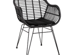 ΠΟΛΥΘΡΟΝΑ ΜΕ ΜΑΞΙΛΑΡΙ ΜΕΤΑΛΛΙΚΗ ALLEGRA HM5450.22 ΜΕ WICKER ΜΑΥΡΟ 57,5x60x82Υ εκ.