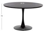 ΤΡΑΠΕΖΙ ΤΡΑΠΕΖΑΡΙΑΣ ROLLO HM9422.02 ΣΤΡΟΓΓΥΛΟ BLACK MARBLE Φ120x74Yεκ.