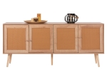 ΜΠΟΥΦΕΣ COLM HM9440.11 ΜΕΛΑΜΙΝΗΣ & ΣΥΝΘΕΤΙΚΟ RATTAN ΣΤΙΣ 4 ΠΟΡΤΕΣ 160x39,5x71Yεκ.