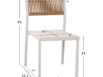 ΚΑΡΕΚΛΑ ΑΛΟΥΜΙΝΙΟΥ ΛΕΥΚΗ ΜΠΕΖ RATTAN & TEXTLINE HM5921.02 46x55,5x83Yεκ.