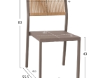 ΚΑΡΕΚΛΑ ΑΛΟΥΜΙΝΙΟΥ ΣΑΜΠΑΝΙ ΜΕ RATTAN & TEXTLINE HM5921.03 46x55,5x83 εκ.