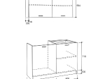 ΣΥΝΘΕΣΗ ΚΟΥΖΙΝΑΣ BLAINE ΜΕΛΑΜΙΝΗ ΓΚΡΙ HM2439.10 120x46-29,2εκ.