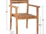 ΠΟΛΥΘΡΟΝΑ ERIETTA ΞΥΛΟ TEAK ΣΤΟΙΒΑΖΟΜΕΝΗ HM9534 ΣΕ ΦΥΣΙΚΟ ΧΡΩΜΑ 60x54x87Y εκ.