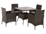 ΣΕΤ ΤΡΑΠΕΖΑΡΙΑΣ ΕΞΩΤ.ΧΩΡΟΥ 5ΤΜΧ HM5965 ΚΑΦΕ RATTAN-ΜΕΤΑΛΛΙΚΟΣ ΣΚΕΛΕΤΟΣ-ΓΥΑΛΙΝΗ ΕΠΙΦΑΝΕΙΑ