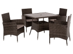 ΣΕΤ ΤΡΑΠΕΖΑΡΙΑΣ ΕΞΩΤ.ΧΩΡΟΥ 5ΤΜΧ HM5965 ΚΑΦΕ RATTAN-ΜΕΤΑΛΛΙΚΟΣ ΣΚΕΛΕΤΟΣ-ΓΥΑΛΙΝΗ ΕΠΙΦΑΝΕΙΑ