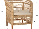 ΠΟΛΥΘΡΟΝΑ MALAWI HM9635.04 ΞΥΛΟ ΜΑΟΝΙ ΕΠΕΝΔΥΣΗ RATTAN ΛΕΥΚΟ ΜΑΞΙΛΑΡΙ ΚΑΘΙΣΜΑΤΟΣ 80x70x86Υεκ.