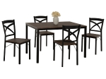 ΣΕΤ ΤΡΑΠΕΖΑΡΙΑΣ GOOSE 5ΤΜΧ HM9530.01 MDF ΚΑΡΥΔΙ-ΜΕΤΑΛΛΟ ΜΑΥΡΟ 120x80x75Yεκ.