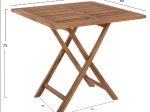 ΤΡΑΠΕΖΙ ΤΕΤΡΑΓΩΝΟ KENDALL ΠΤΥΣΣΟΜΕΝΟ HM9544 TEAK ΣΕ ΦΥΣΙΚΟ ΧΡΩΜΑ 80x80x75Yεκ.