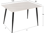 ΤΡΑΠΕΖΙ ΤΡΑΠΕΖΑΡΙΑΣ SINTERED STONE TOM HM8589.02 WHITE MARBLE 120x80x76Y εκ.