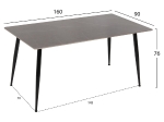 ΤΡΑΠΕΖΙ ΤΡΑΠΕΖΑΡΙΑΣ SINTERED STONE TOM HM8588.01 GREY MARBLE 160x90x76Y εκ.