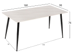 ΤΡΑΠΕΖΙ ΤΡΑΠΕΖΑΡΙΑΣ SINTERED STONE TOM HM8588.02 WHITE MARBLE 160x90x76Y εκ.