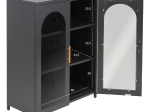 ΜΕΤΑΛΛΙΚΟ ΝΤΟΥΛΑΠΙ ΒΙΤΡΙΝΑ CARIL HM9571.01 ΜΑΥΡΟ 80x37-40x102Y εκ.