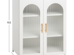 ΜΕΤΑΛΛΙΚΟ ΝΤΟΥΛΑΠΙ ΒΙΤΡΙΝΑ CARIL HM9571.02 ΛΕΥΚΟ 80x37-40x102Yεκ.