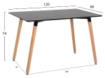 ΤΡΑΠΕΖΙ MINIMAL HM8581.02 ΜΑΥΡΟ MDF-ΠΟΔΙΑ ΟΞΙΑ ΣΕ ΦΥΣΙΚΟ ΧΡΩΜΑ- 120Χ60X74Υεκ.
