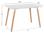 ΤΡΑΠΕΖΙ MINIMAL HM8581.01 ΛΕΥΚΟ MDF-ΠΟΔΙΑ ΟΞΙΑ ΣΕ ΦΥΣΙΚΟ ΧΡΩΜΑ- 120Χ60X74Υεκ.