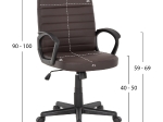 ΚΑΡΕΚΛΑ ΓΡΑΦΕΙΟΥ THEONI HM1189.02 PU ΔΕΡΜΑ ΚΑΦΕ ΧΡΩΜΑ-ΜΑΥΡΑ ΜΠΡΑΤΣΑ 55x65x100Υεκ.