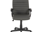 ΚΑΡΕΚΛΑ ΓΡΑΦΕΙΟΥ THEONI HM1189.10 PU ΔΕΡΜΑ ΓΚΡΙ ΧΡΩΜΑ-ΜΑΥΡΑ ΜΠΡΑΤΣΑ 55x65x100Υεκ.
