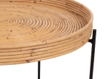 ΤΡΑΠΕΖΑΚΙ ΒΟΗΘΗΤΙΚΟ FLY HM7907 RATTAN ΦΥΣΙΚΟ ΧΡΩΜΑ-ΜΕΤΑΛΛΙΚΗ ΒΑΣΗ ΜΑΥΡΗ Φ50x40Υεκ.