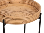 ΤΡΑΠΕΖΑΚΙ ΒΟΗΘΗΤΙΚΟ FLY HM7905 RATTAN ΦΥΣΙΚΟ ΧΡΩΜΑ-ΜΕΤΑΛΛΙΚΗ ΒΑΣΗ ΜΑΥΡΗ Φ32x48Yεκ.