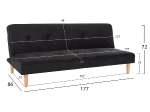 ΚΑΝΑΠΕΣ ΚΡΕΒΑΤΙ BELMONT HM3026.14 ΒΕΛΟΥΔΟ ΜΑΥΡΟ-ΞΥΛΙΝΑ ΠΟΔΙΑ 177x86x72Yεκ.