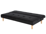 ΚΑΝΑΠΕΣ ΚΡΕΒΑΤΙ BELMONT HM3026.14 ΒΕΛΟΥΔΟ ΜΑΥΡΟ-ΞΥΛΙΝΑ ΠΟΔΙΑ 177x86x72Yεκ.