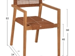 ΠΟΛΥΘΡΟΝΑ CHARLOTTE HM9637.01 ΞΥΛΟ TEAK ΦΥΣΙΚΟ & ΚΑΦΕ ΣΧΟΙΝΙ 59x54x83Y εκ.