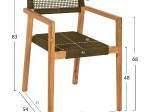 ΠΟΛΥΘΡΟΝΑ CHARLOTTE HM9637.05 ΞΥΛΟ TEAK ΦΥΣΙΚΟ & ΠΡΑΣΙΝΟ ΣΧΟΙΝΙ 59x54x83Y εκ.