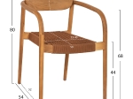 ΠΟΛΥΘΡΟΝΑ OSLO HM9636.01 ΞΥΛΟ TEAK ΦΥΣΙΚΟ & ΚΑΦΕ ΣΧΟΙΝΙ 55x54x80Y εκ.